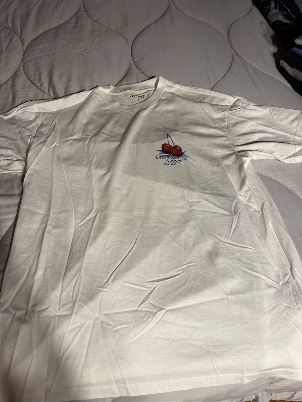 Carhartt Work in Progress Crewneck T-Shirt with Cherry Chest Graphic